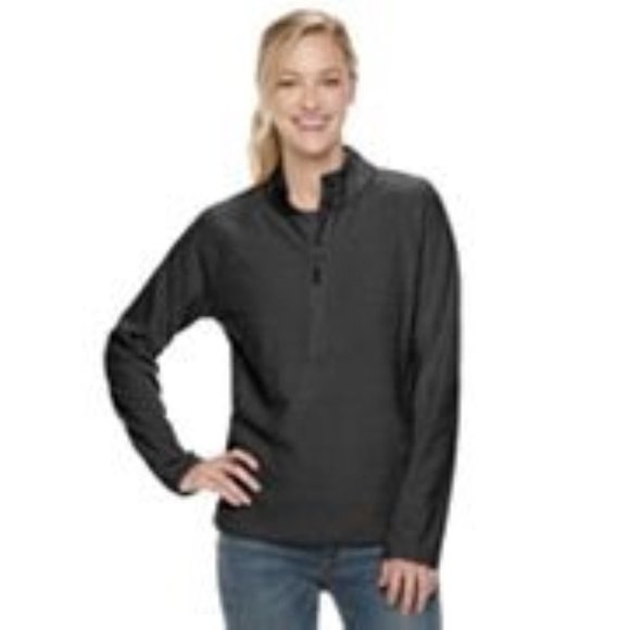Womens Fleece Shirt Gray Large Long Sleeve 1/4 Zip Neck ZeroXposur Pullover - Picture 1 of 4